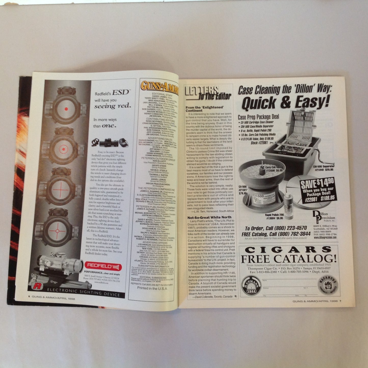 Vintage Apr 1998 Guns & Ammo Magazine 40th Anniversary Mini Sniper Torture Test NAA Guardian Vampire Gun