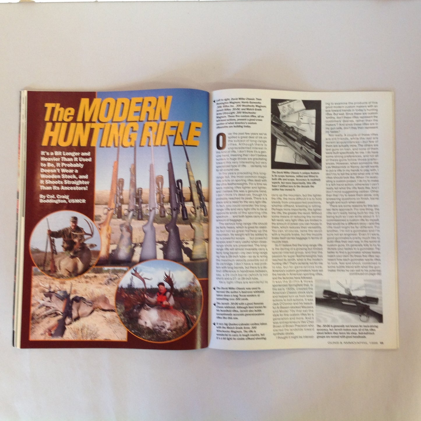 Vintage Apr 1998 Guns & Ammo Magazine 40th Anniversary Mini Sniper Torture Test NAA Guardian Vampire Gun