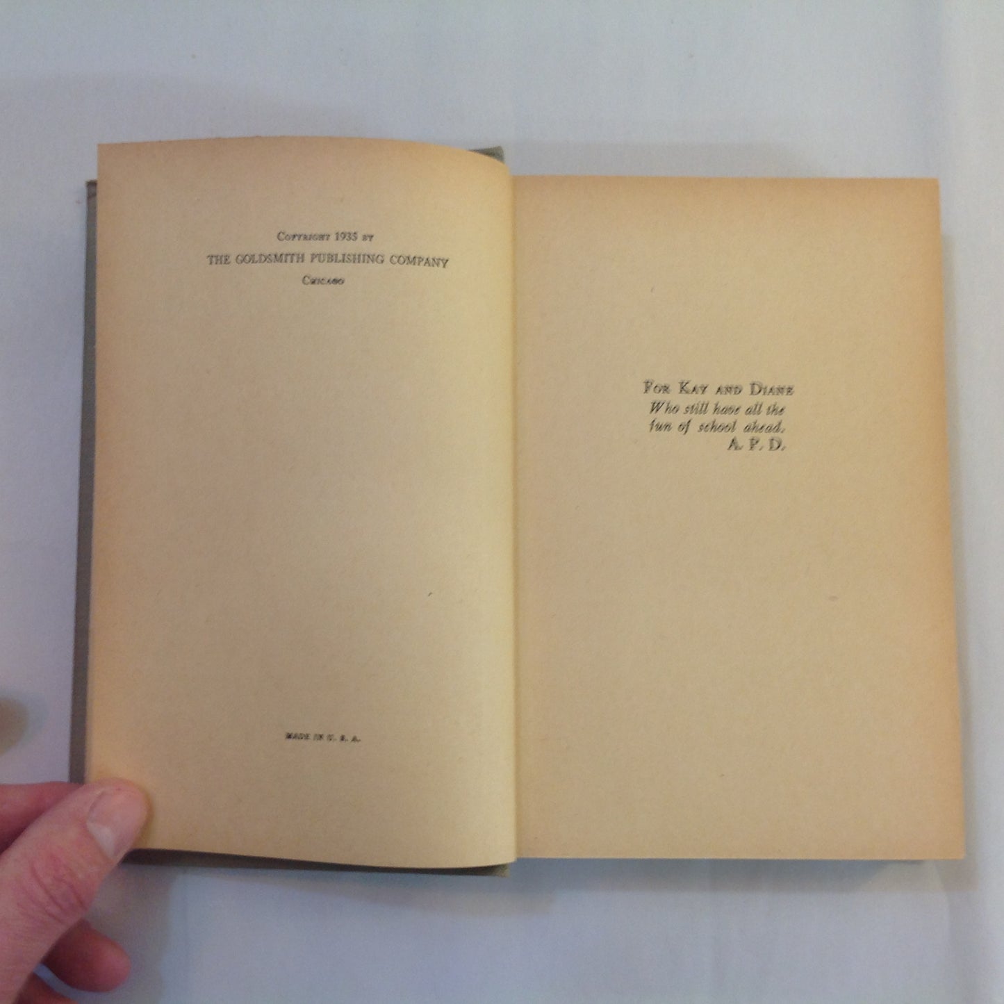Vintage 1935 Hardcover Mimi at Sheridan School Anne Pence Davis Goldsmith First