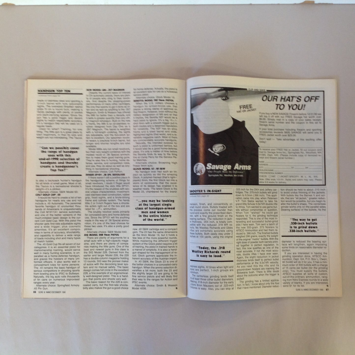 Vintage Dec 199 Guns & Ammo Magazine Exclusive Report: Top 10 Handguns