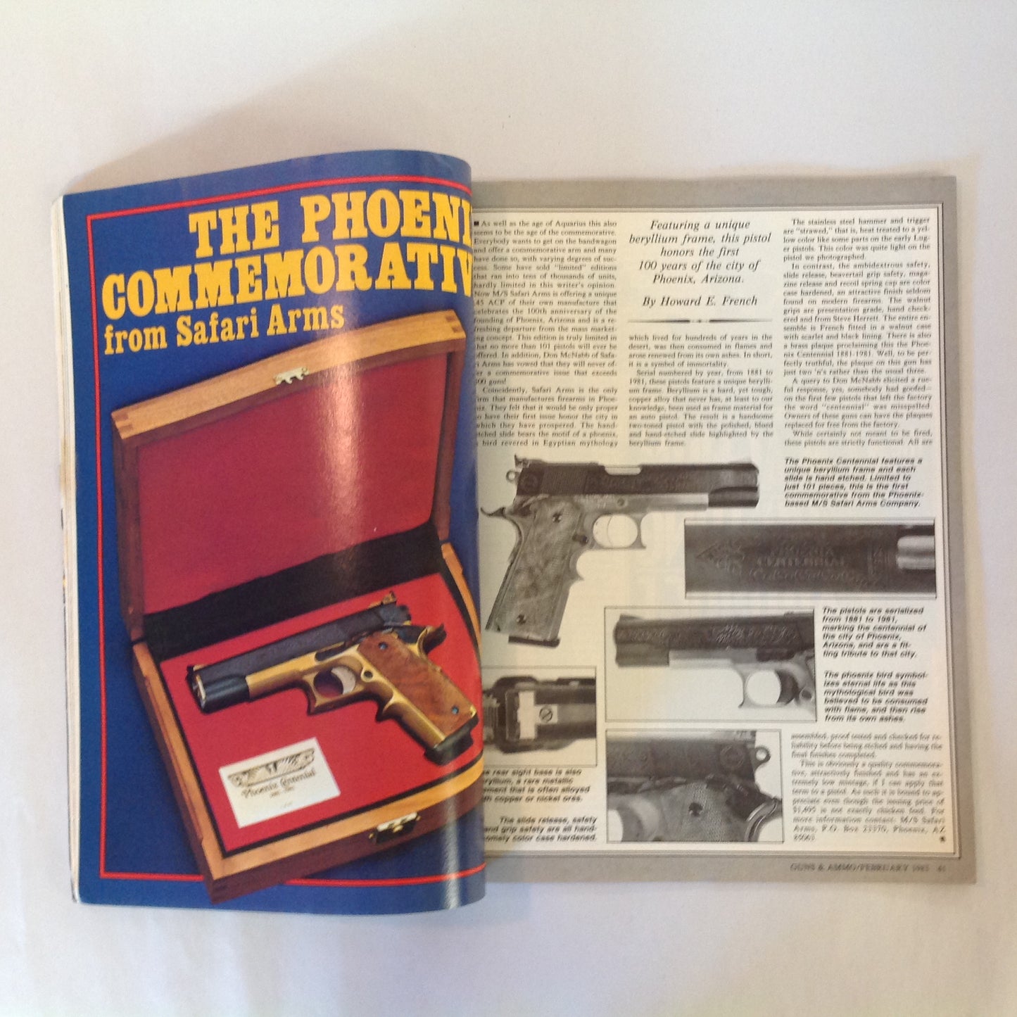Vintage Feb 1983 Guns & Ammo Magazine Ruger M-77 Super Luger Hunting Loads Japanese Revolver