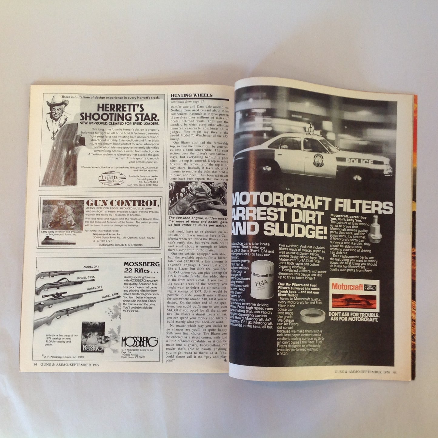 Vintage Sep 1979 Guns & Ammo Magazine .22 Rimfire Rifle Roundup Safari Arms Winchester Luftwaffe Colt 1860