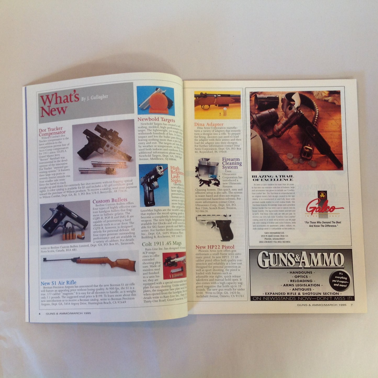 Vintage Mar 1995 Guns & Ammo Magazine 4Gun Combat Shootout Plastic Pistol