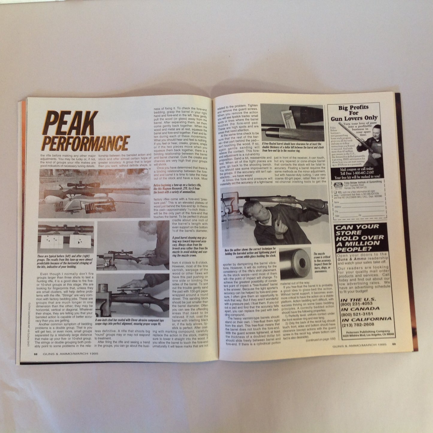 Vintage Mar 1995 Guns & Ammo Magazine 4Gun Combat Shootout Plastic Pistol