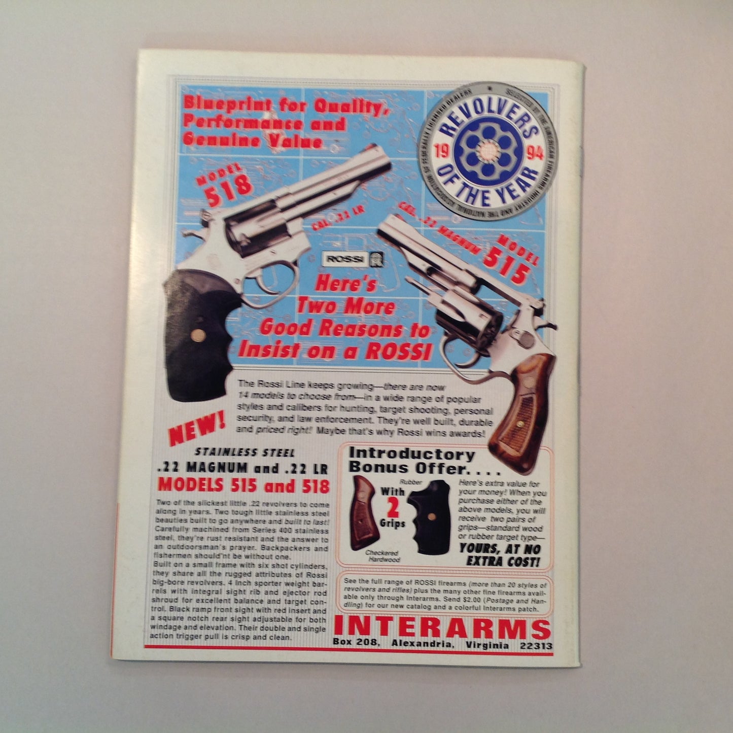 Vintage Sep 1994 Gun World Magazine New Rugers Browning's .410 Pump Japan's Arisaka .50 AE Grizzly Action Shooting Ken Hoy Custom Skinner