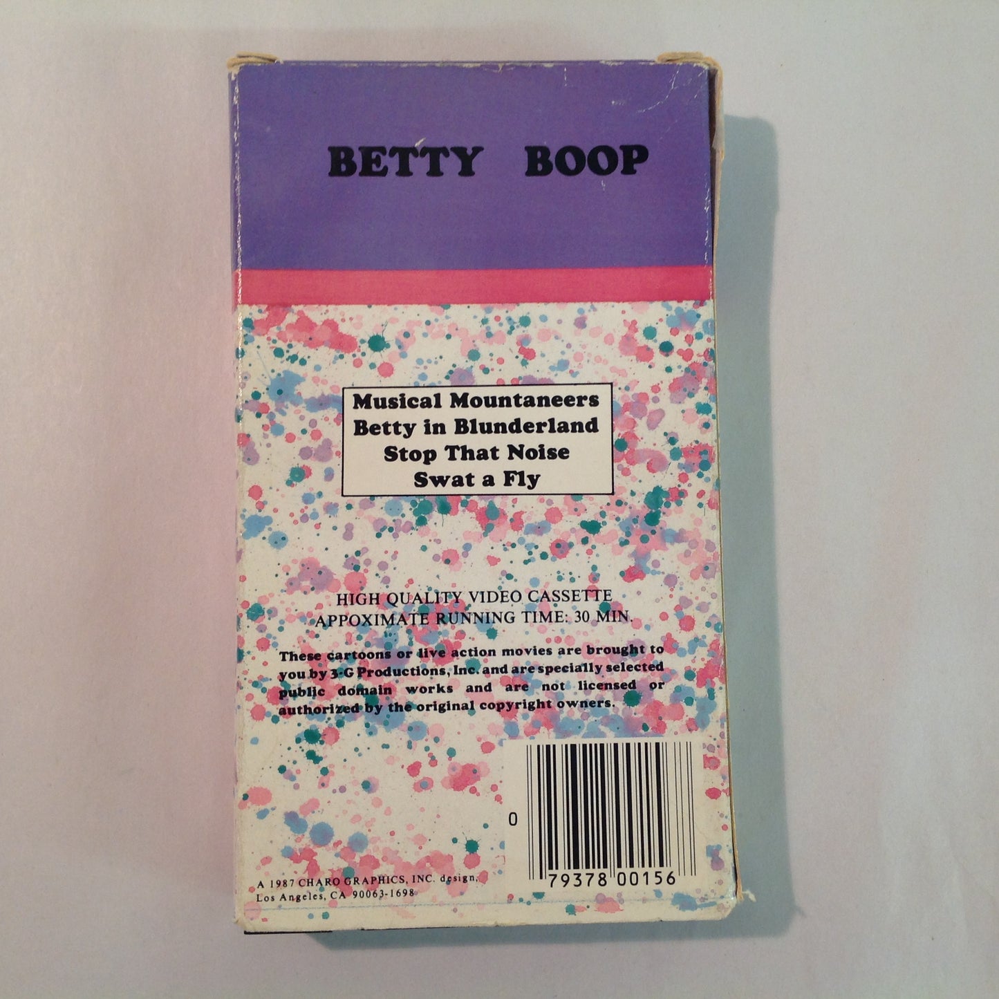Vintage 1987 3-G Home Video VHS Cassette Children's Classical Cartoons: Betty Boop 4 Fully Animated Cartoons