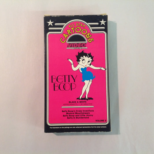 Vintage 1990's Metavideo VHS Cassette All-Star Cartoons Video Featuring Betty Boop Volume 5