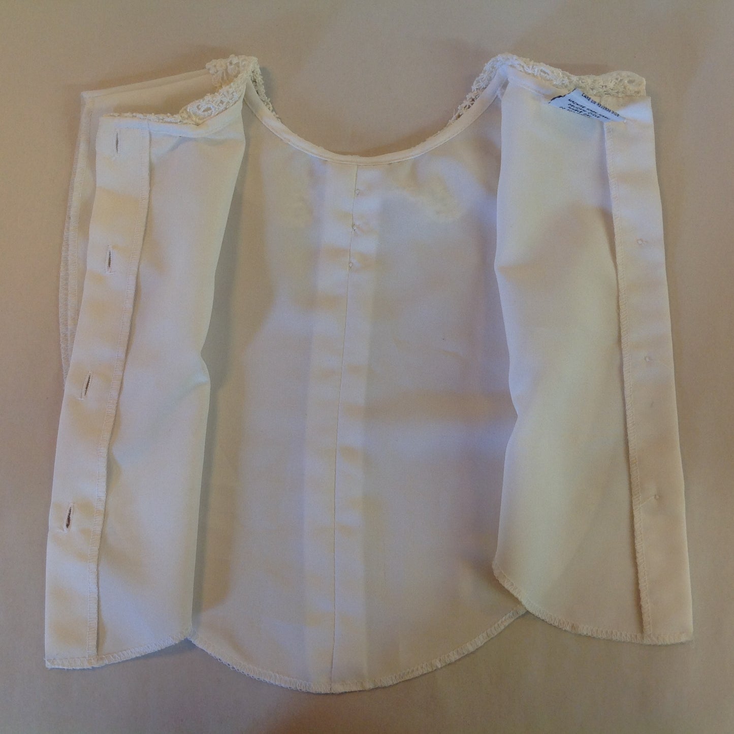Vintage 1970's Specialty House Dickey Polyester Lace Collar Button-Up