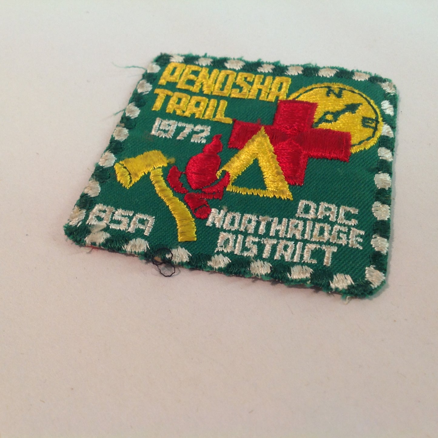 Vintage BSA Boys Scouts of America Patch Penosha Trail 1972 Northridge District DAC