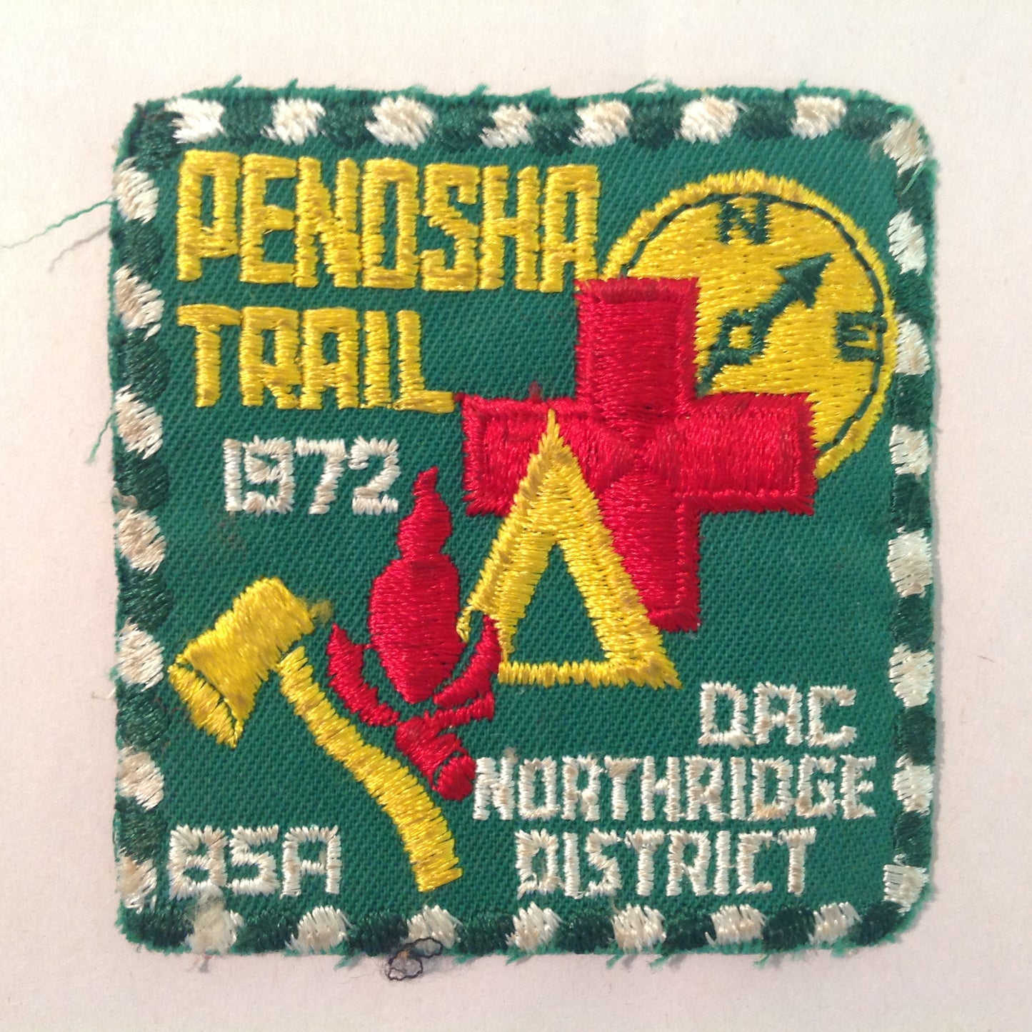 Vintage BSA Boys Scouts of America Patch Penosha Trail 1972 Northridge District DAC