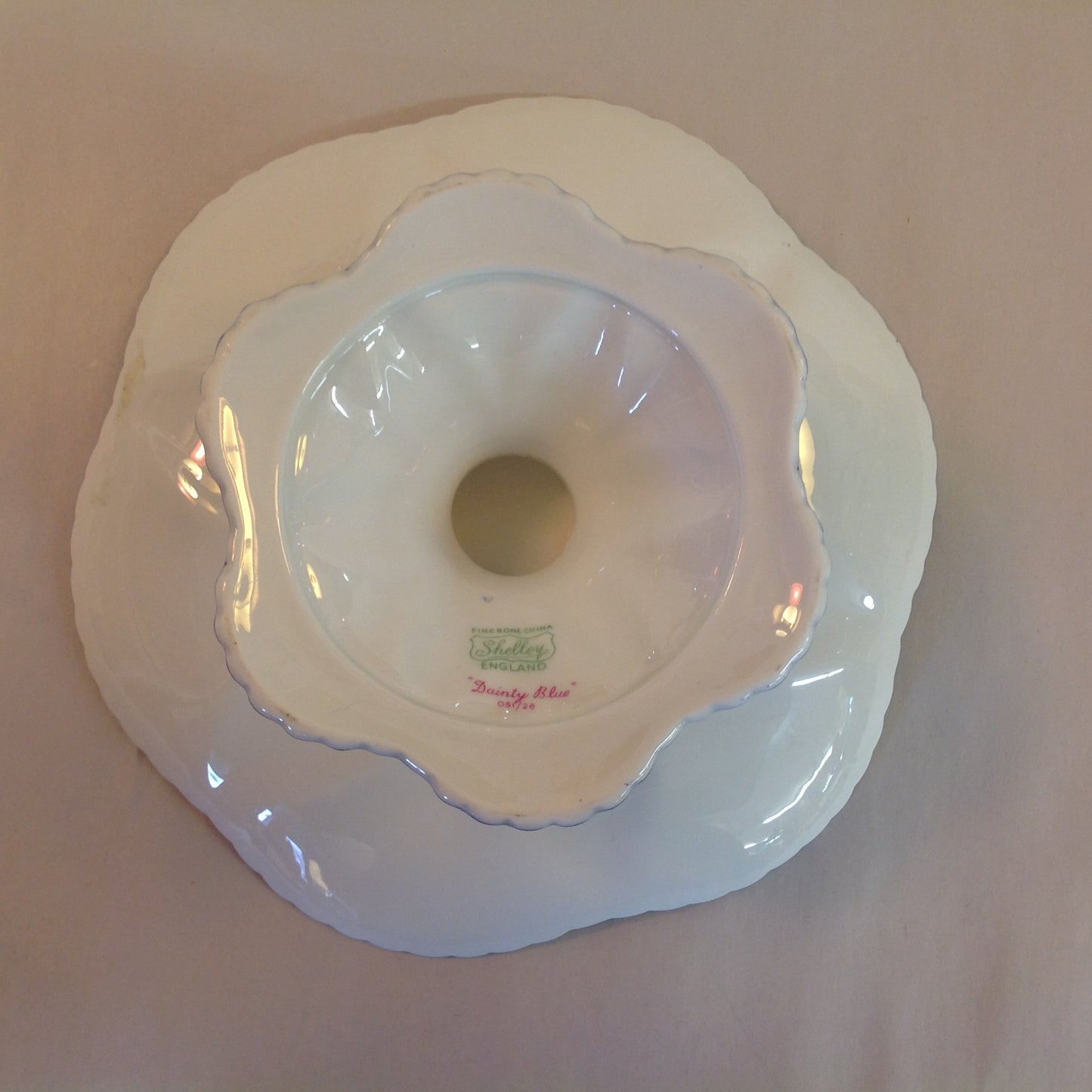 Antique Shelley Dainty Blue Cake Stand Plate