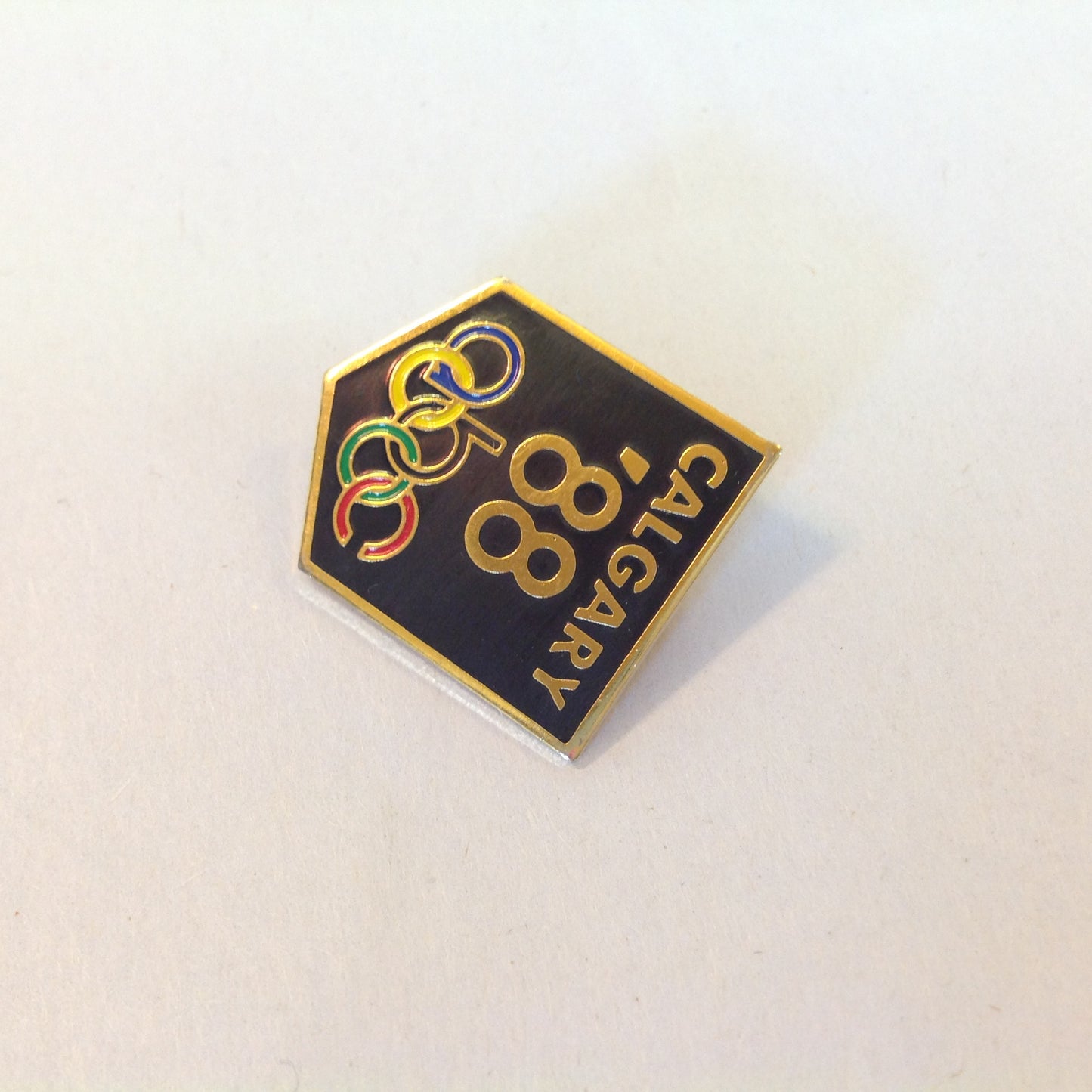 Vintage ABC Calgary 1988 XV Olympic Winter Games 88 Black Shield Promotional Pin
