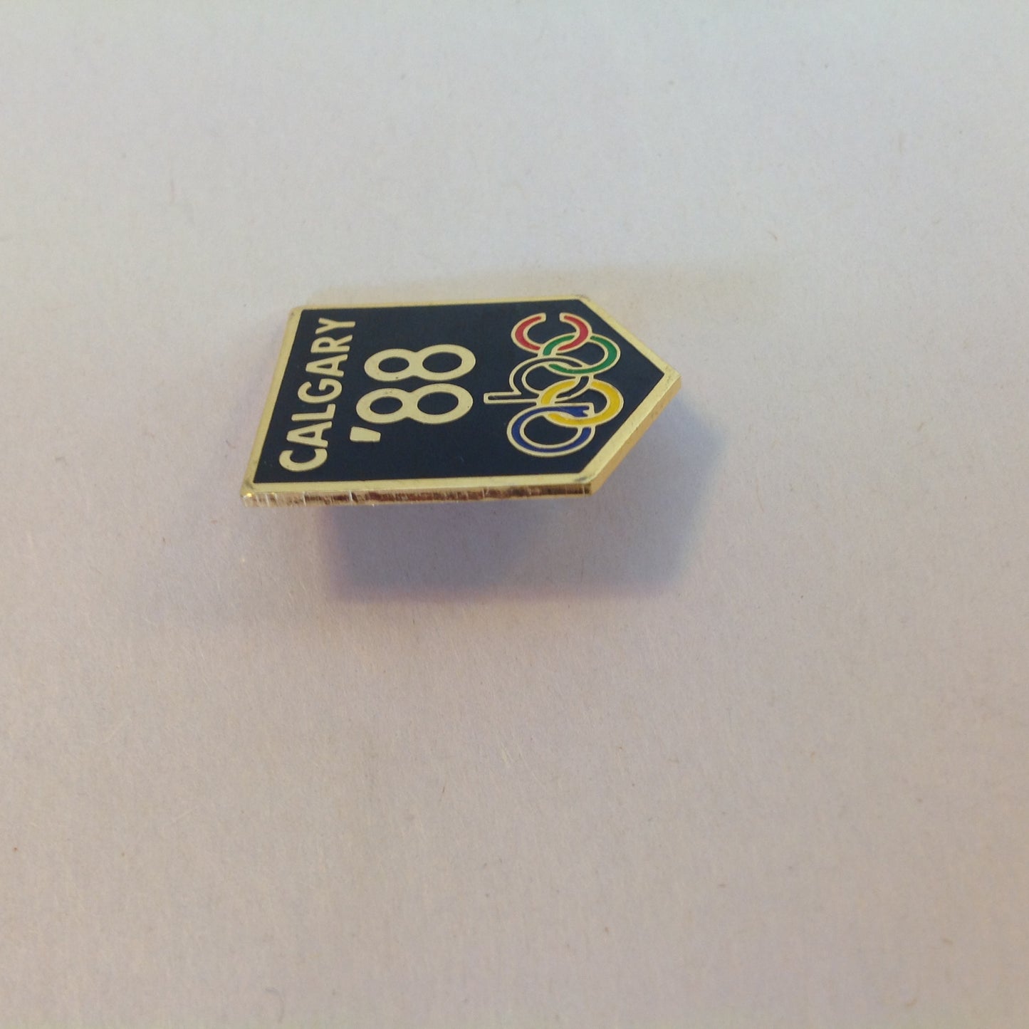 Vintage ABC Calgary 1988 XV Olympic Winter Games 88 Black Shield Promotional Pin