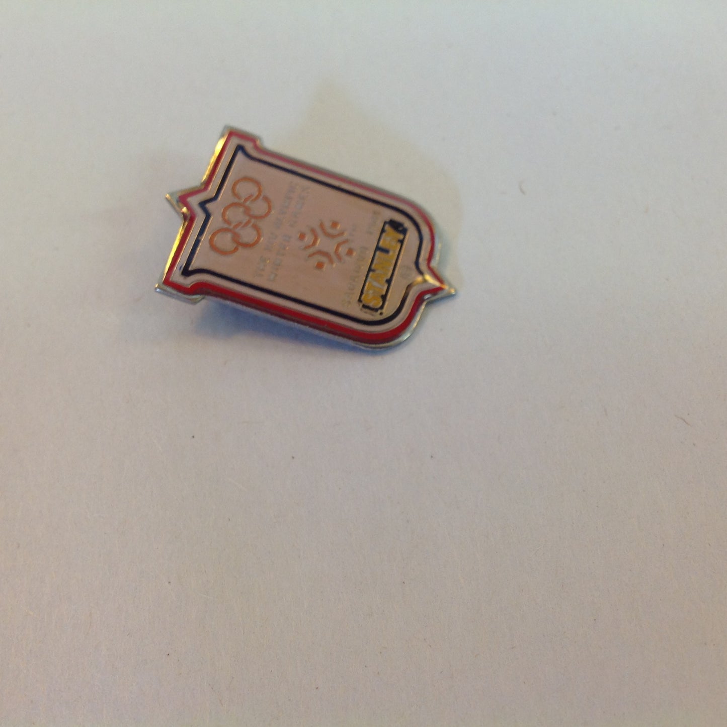 Vintage Stanley XIV Olympic Winter Games Sarajevo 1984 Promotional Pin Brooch