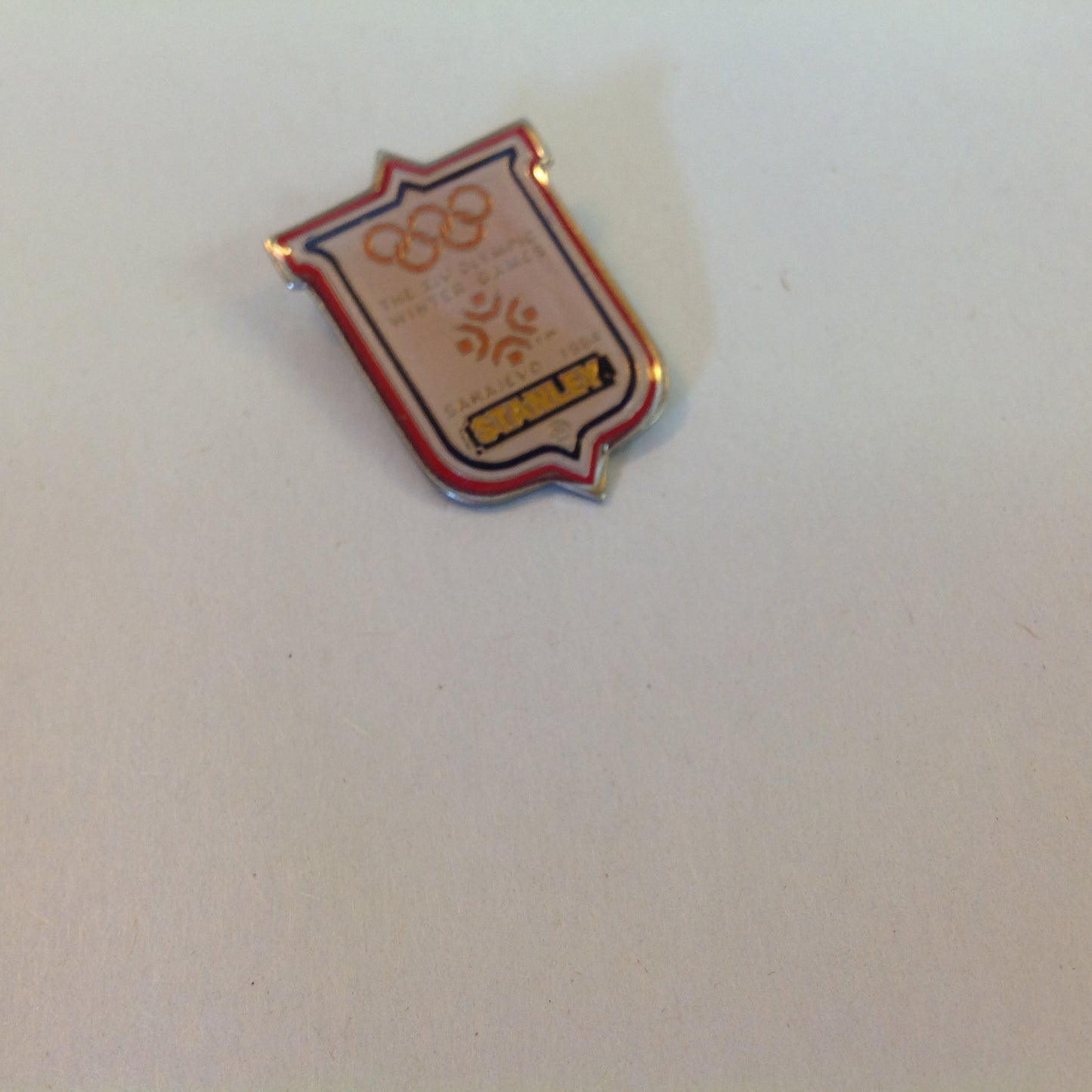 Vintage Stanley XIV Olympic Winter Games Sarajevo 1984 Promotional Pin Brooch