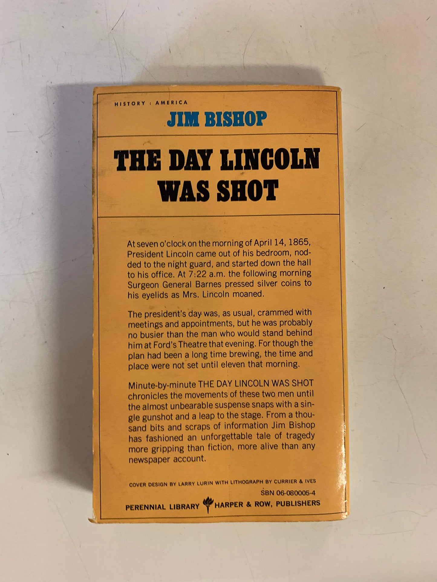 Vintage 1964 Mass Market Paperback The Day Lincoln Was Shot Jim Bishop Perennial Library First Printing
