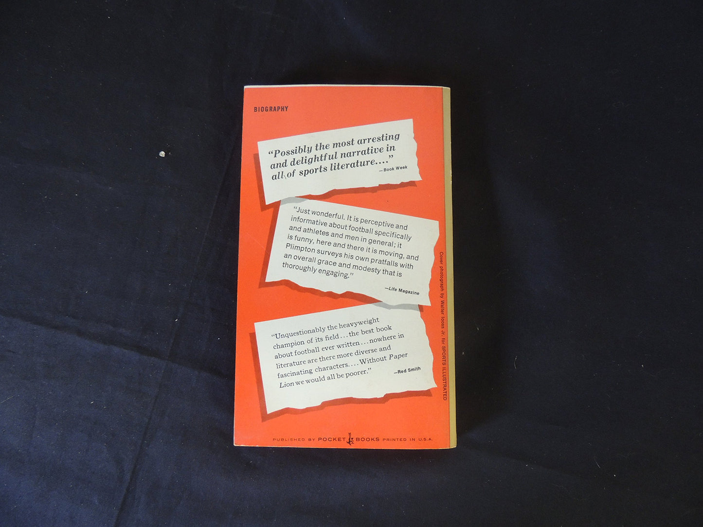 Vintage 1967 Mass Market Paperback Paper Lion George Plimpton Pocket Books First Edition
