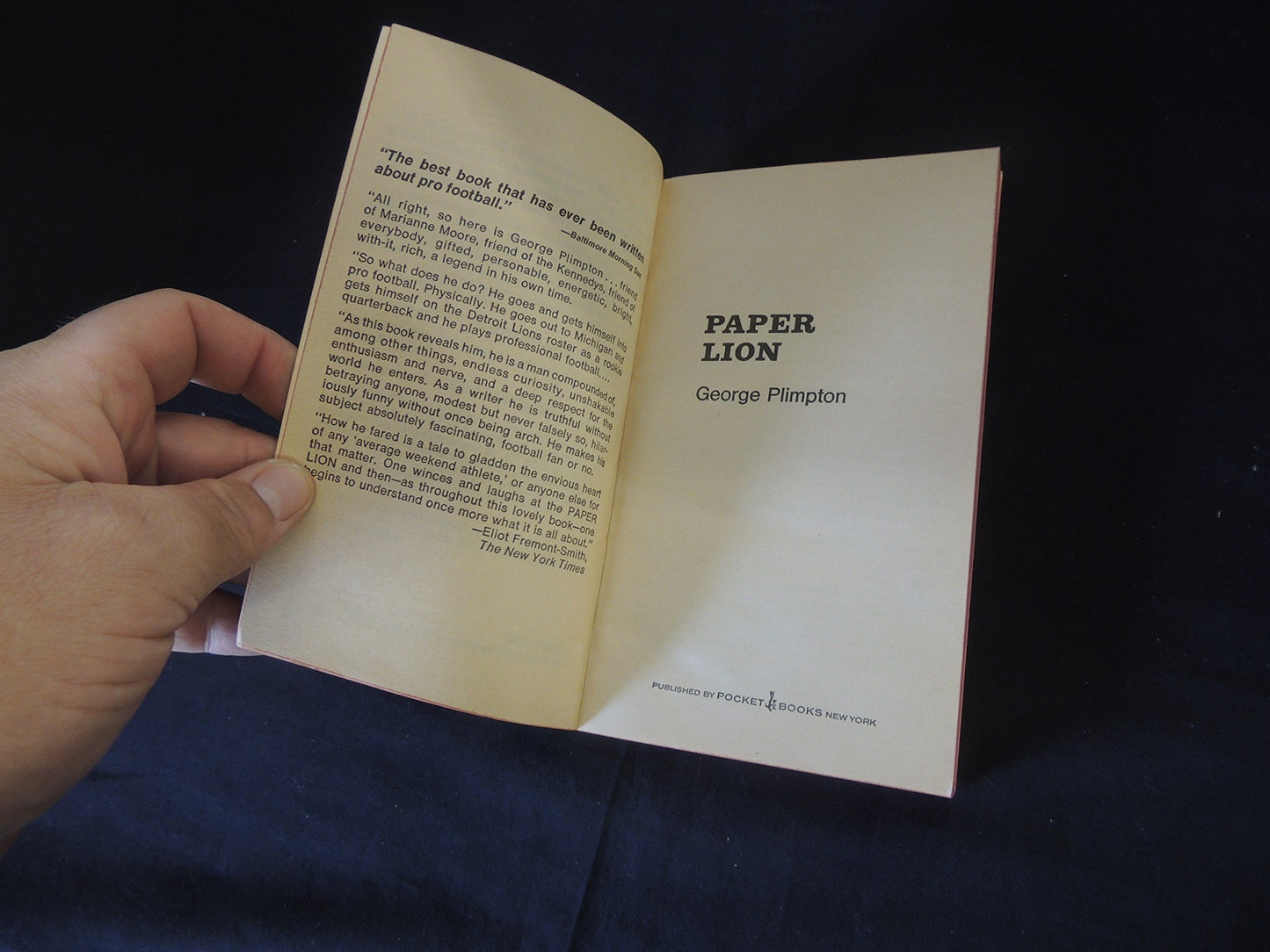 Vintage 1967 Mass Market Paperback Paper Lion George Plimpton Pocket Books First Edition