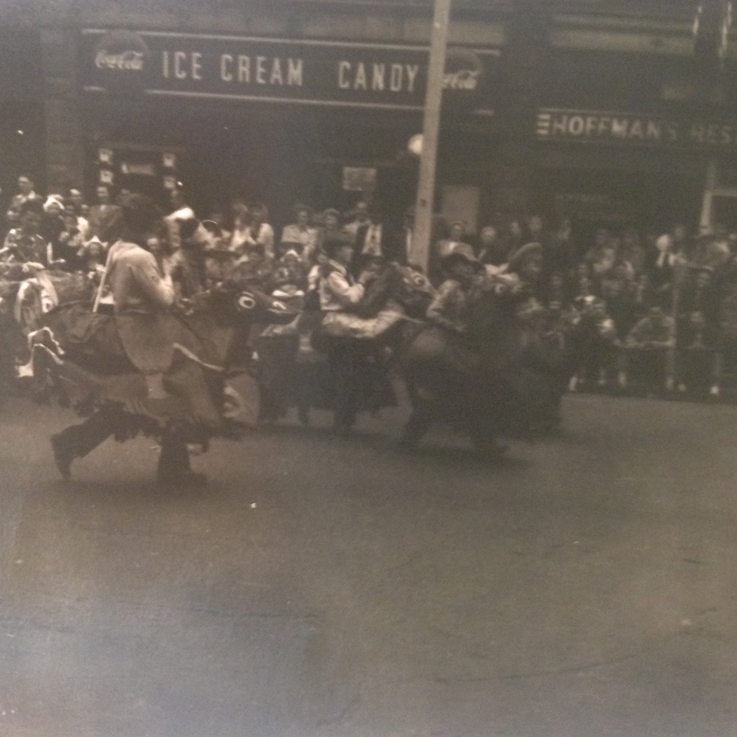 Vintage Mid Century B&W Photo Holland Michigan Tulip Festival Ride "Em Cowboys
