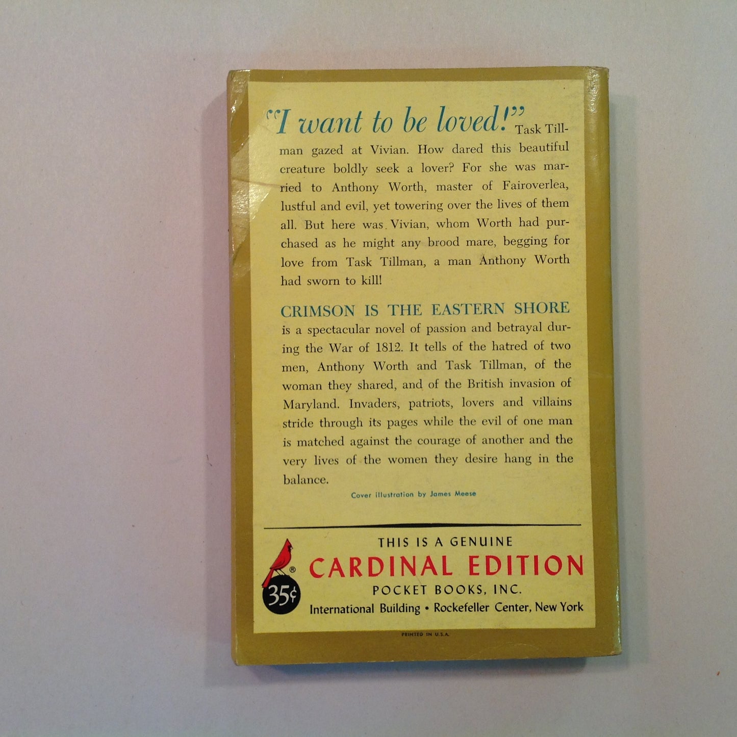 Vintage 1954 Mass Market Paperback Crimson Is The Eastern Shore Don Tracy Cardinal First Edition