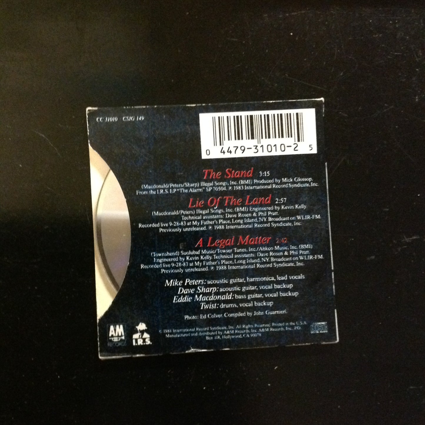 CD RARE Mini CD 3" Single The Alarm The Stand 1988 CC31010