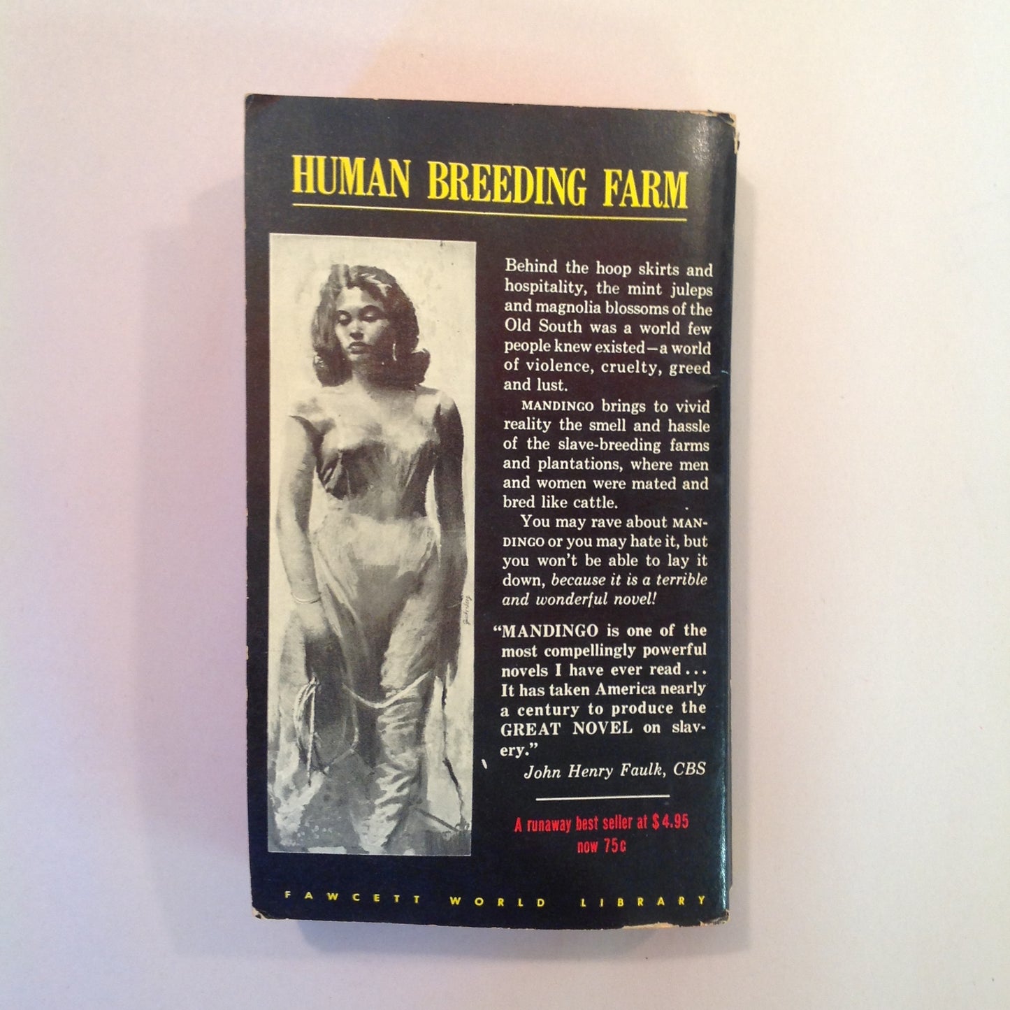 Vintage 1959 Crest MM Paperback MANDINGO Kyle Onstott Uncensored