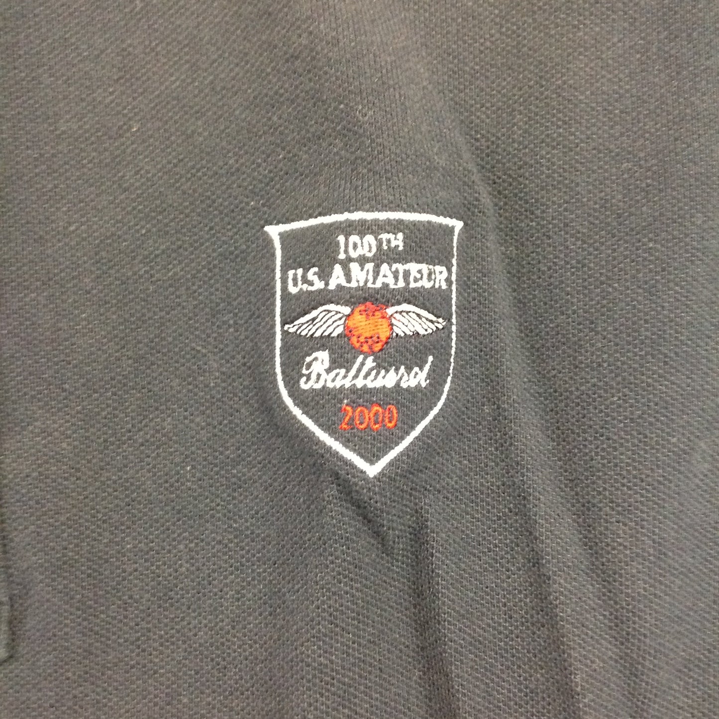 Vintage Authentic Tommy Hilfiger 100th US Amateur Baltusrol Navy Blue Cotton Men's Medium Golf Shirt