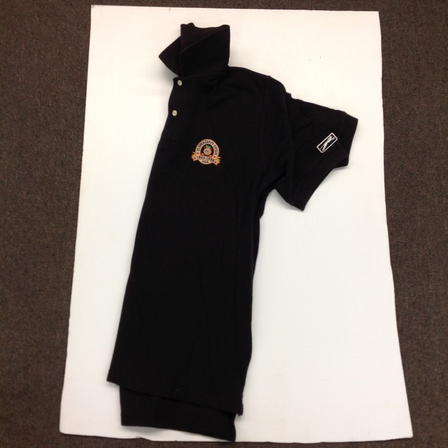 Vintage 1998 Slazenger Souvenir Waialae Country Club Black Mens Medium Cotton Hawaiian Open 1965-1998 USA Golf Shirt