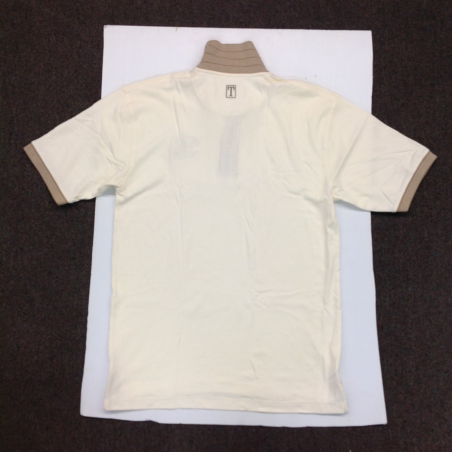 Vintage 2000 Souvenir Tehama by Clint Men's Medium Cream Combed Cotton 100th US Open Golf Tournament Pebble Beach Golf Shirt