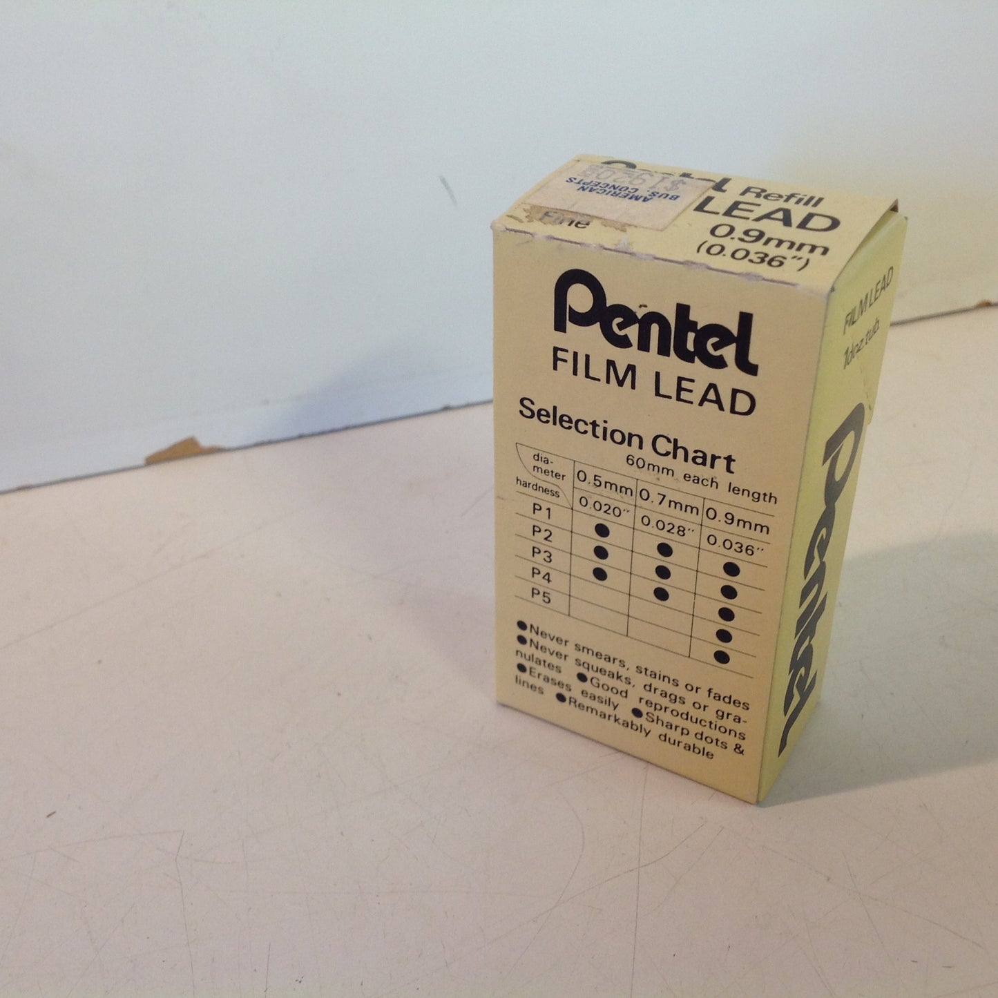 Vintage 1990's Pentel Mechanical Pencil NOS Refill Film Lead Regular Fine 0.9 mm #CF9-P1 Box of 12