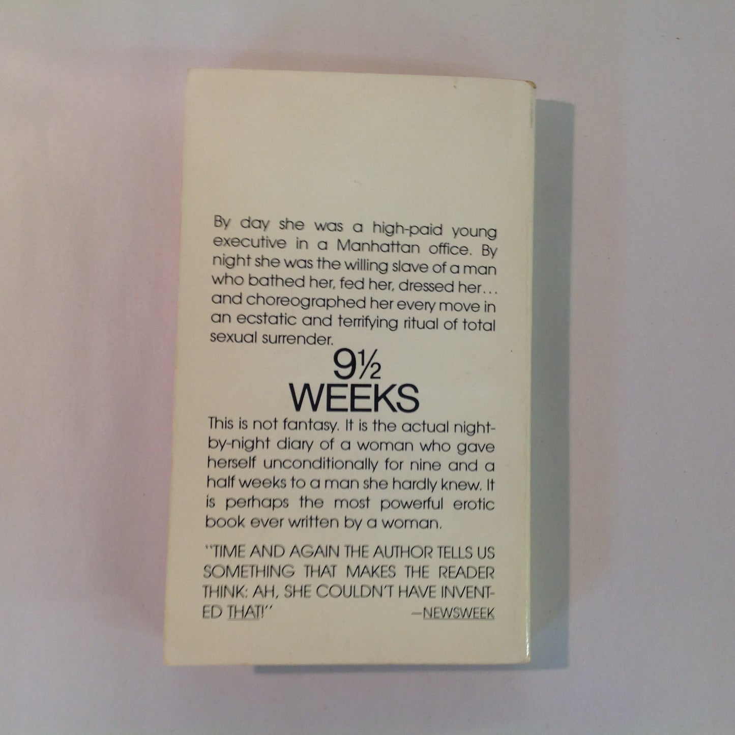 Vintage 1979 Mass Market Paperback 9 1/2 WEEKS: A Love Story Elizabeth McNeill