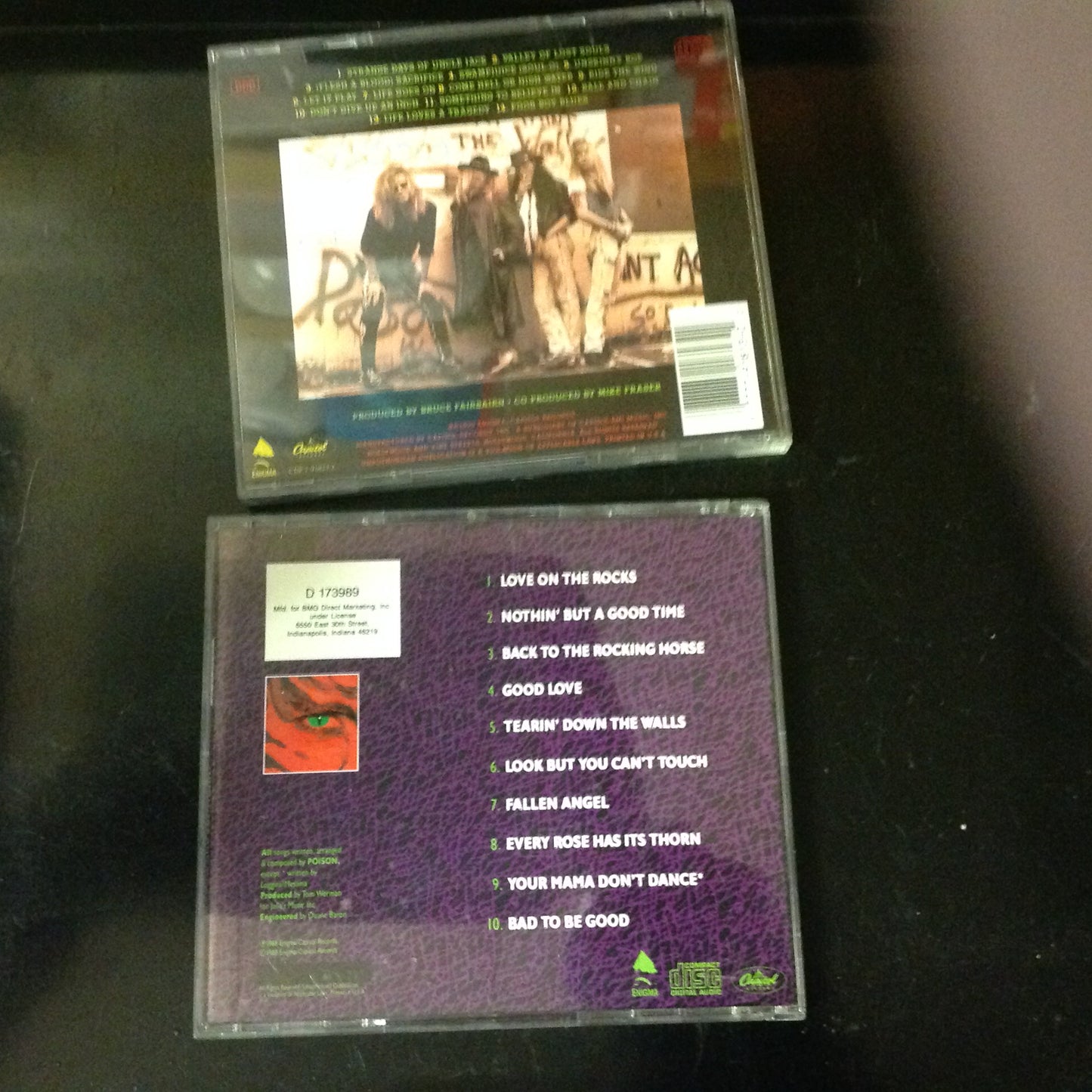 Bargain SET of 2 CD's Poison Hair Rock Flesh & Blood CDP 7918132 Open Up And Say ... AHH! D 173989 Glam