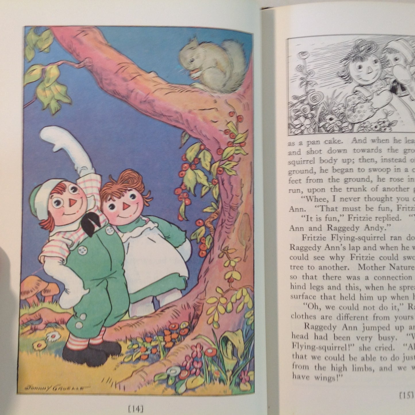 Vintage 1960 Bobbs-Merrill Hardcover Book Raggedy Ann in the Deep Deep Woods by Johnny Gruelle