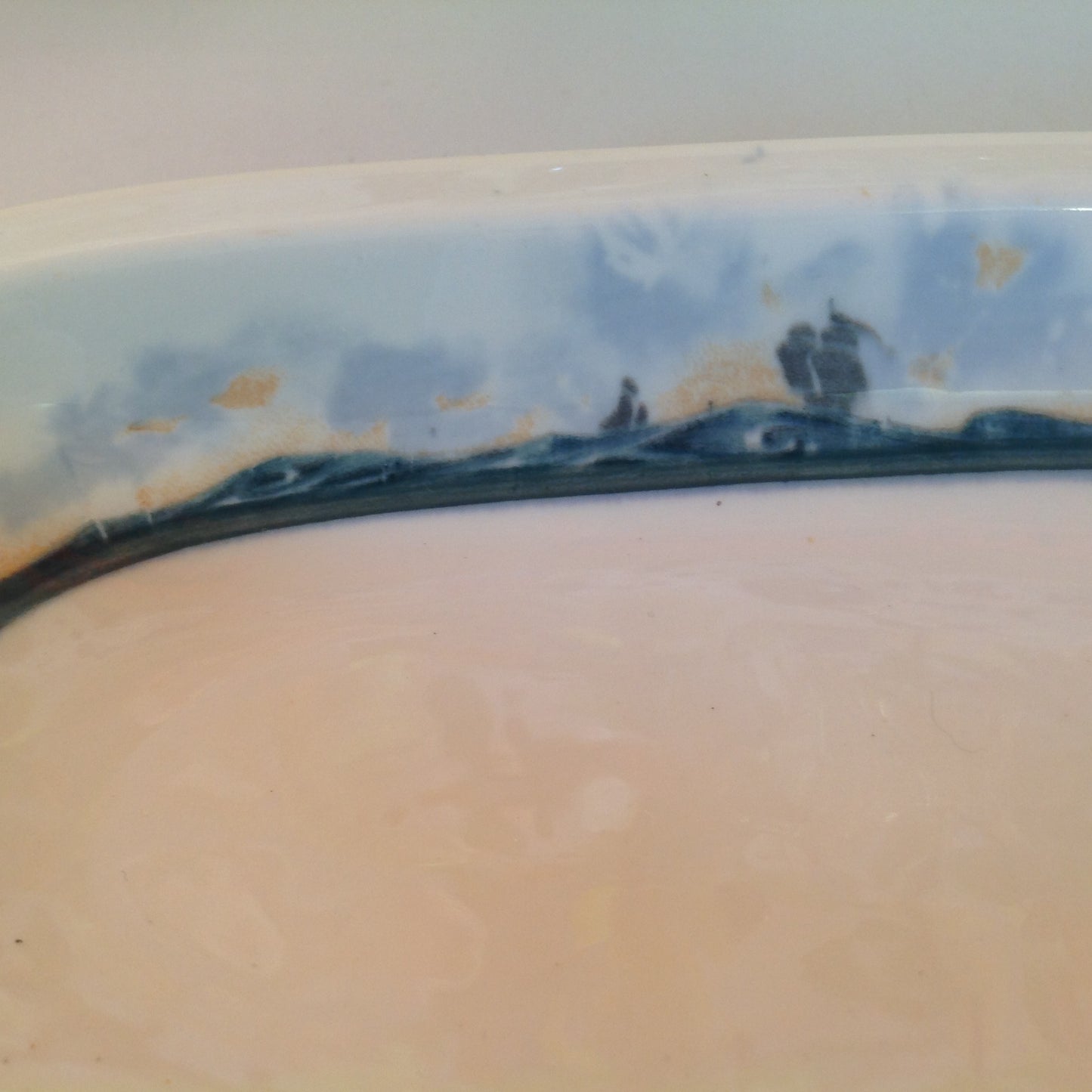 Vintage Detroit Yacht Club Restaurant Ware Sailing Galleon Ship Pattern Celery Dish