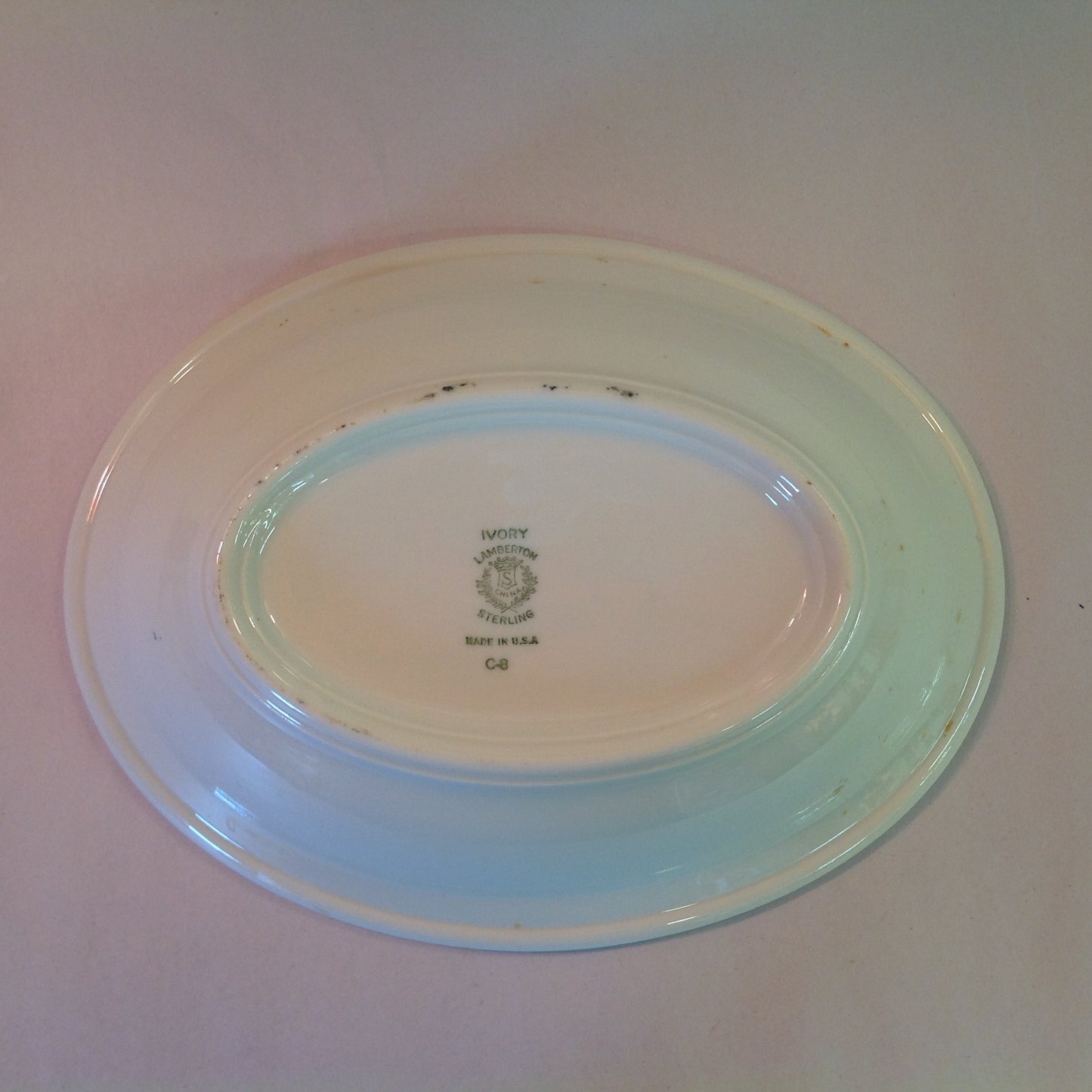 Vintage Detroit Yacht Club Restaurant Ware Sailing Galleon Ship Pattern Oval Vegetable Dish