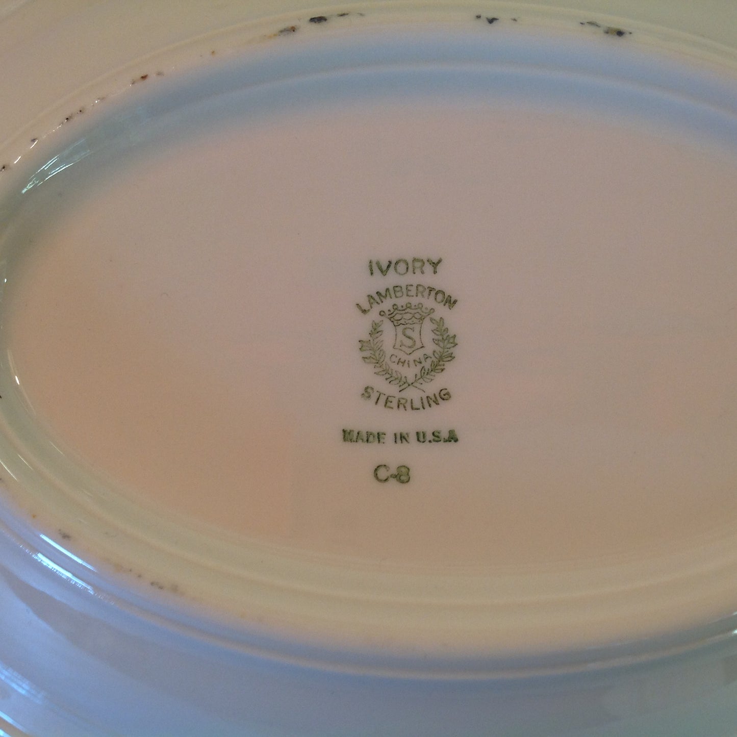 Vintage Detroit Yacht Club Restaurant Ware Sailing Galleon Ship Pattern Oval Vegetable Dish