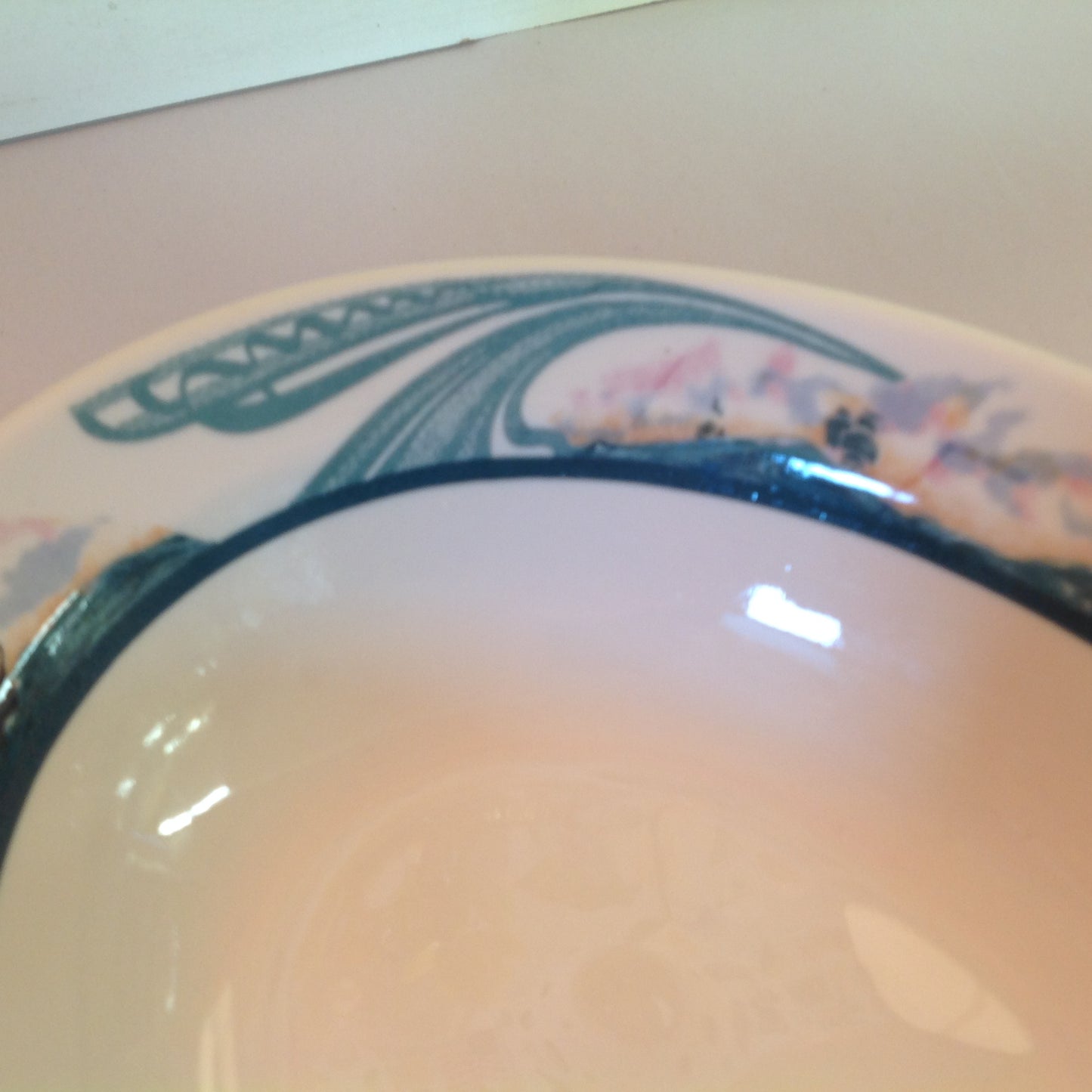 Vintage Detroit Yacht Club Restaurant Ware Sailing Galleon Ship Pattern Oval Vegetable Dish