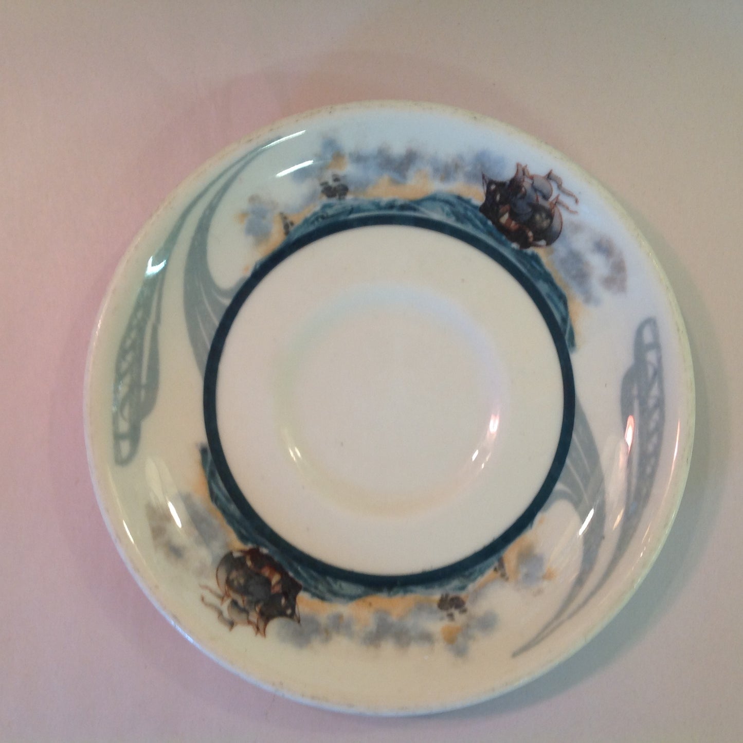 Vintage Detroit Yacht Club Restaurant Ware Sailing Galleon Ship Pattern Saucer