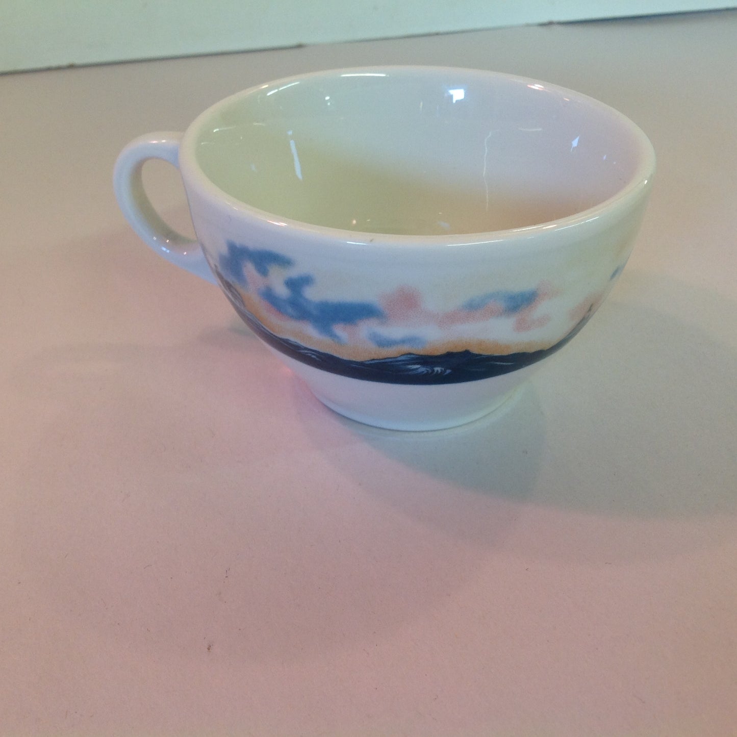 Vintage Detroit Yacht Club Restaurant Ware Sailing Galleon Ship Pattern Cup