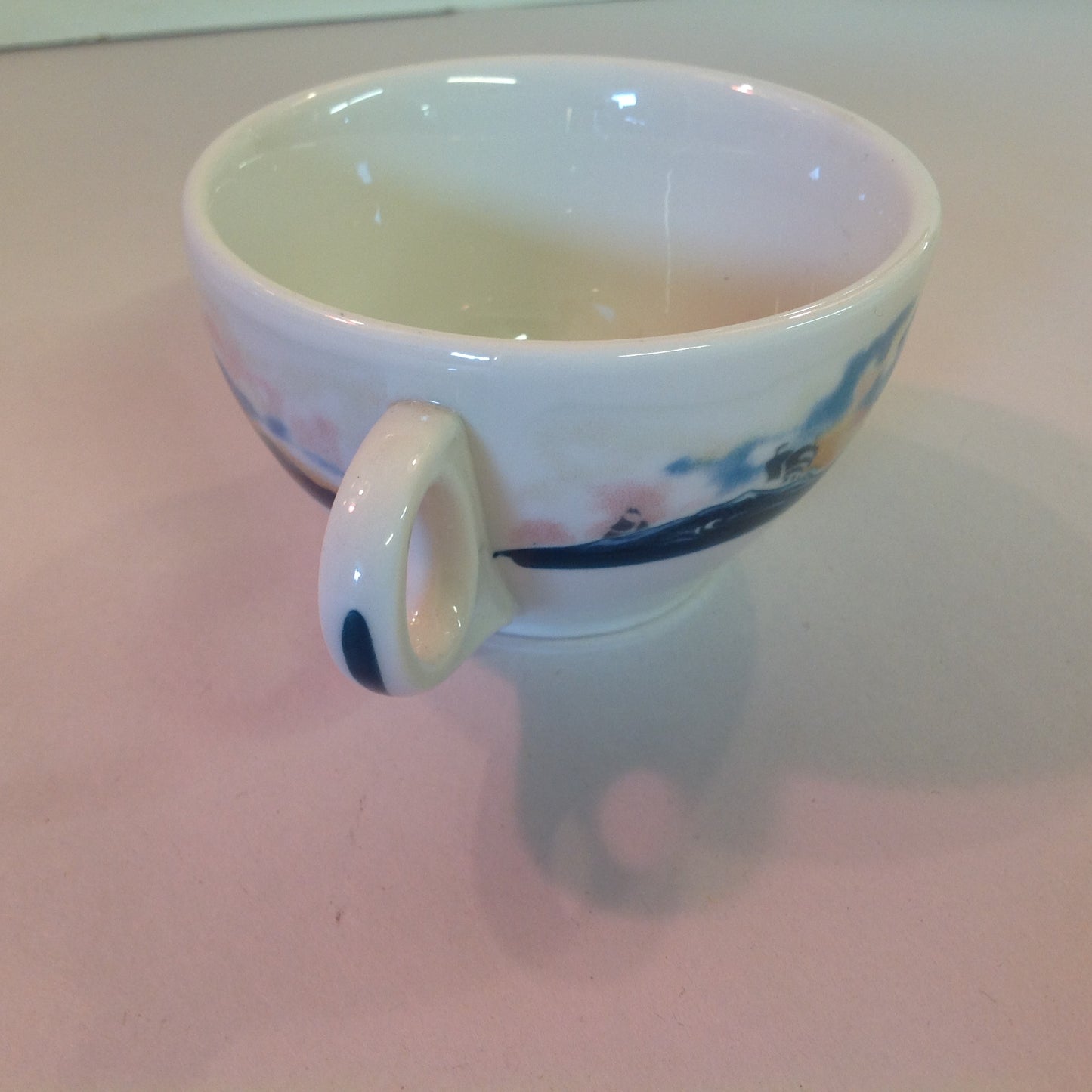 Vintage Detroit Yacht Club Restaurant Ware Sailing Galleon Ship Pattern Cup