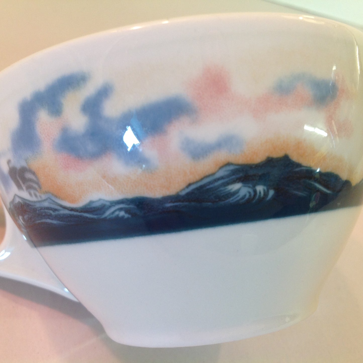 Vintage Detroit Yacht Club Restaurant Ware Sailing Galleon Ship Pattern Cup