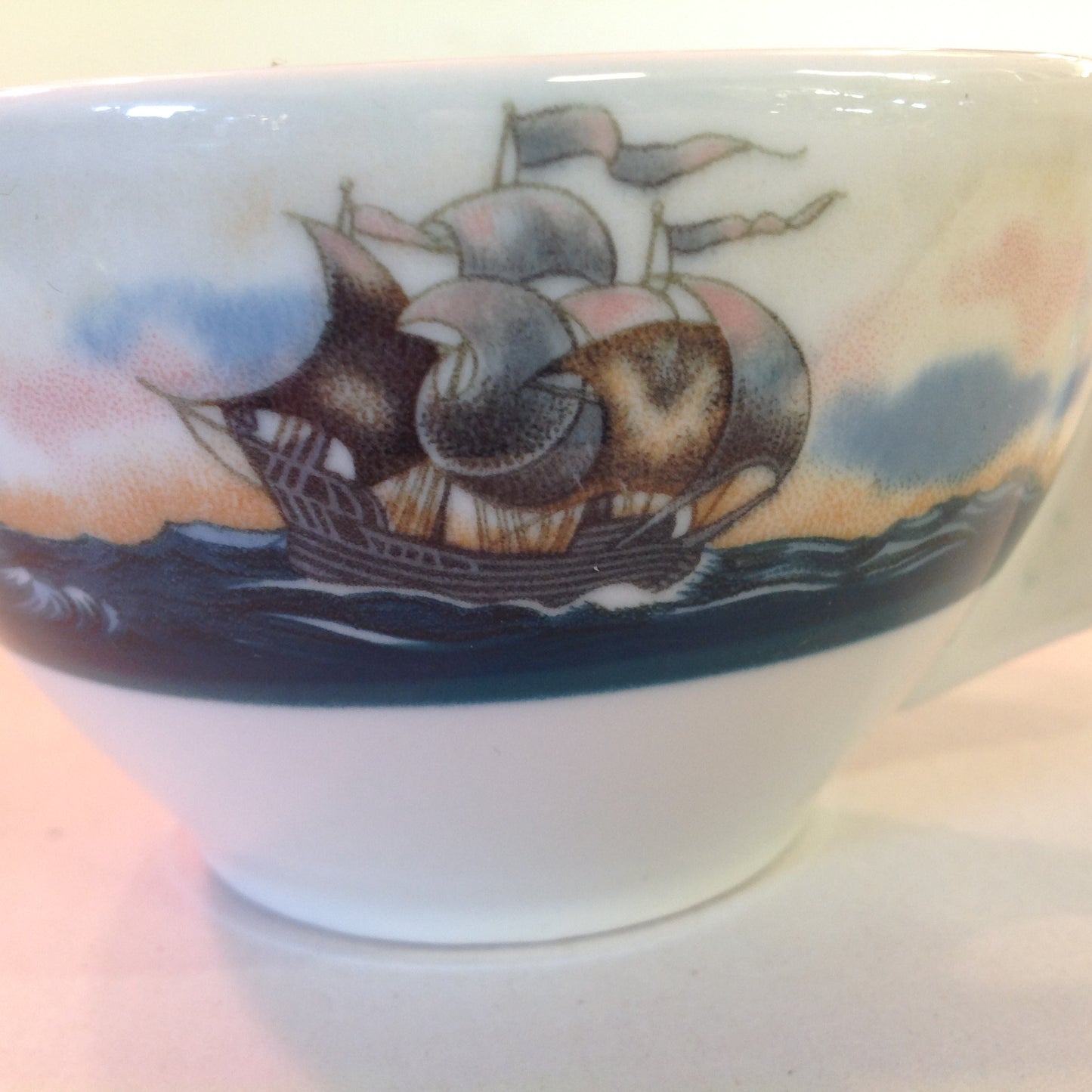 Vintage Detroit Yacht Club Restaurant Ware Sailing Galleon Ship Pattern Cup