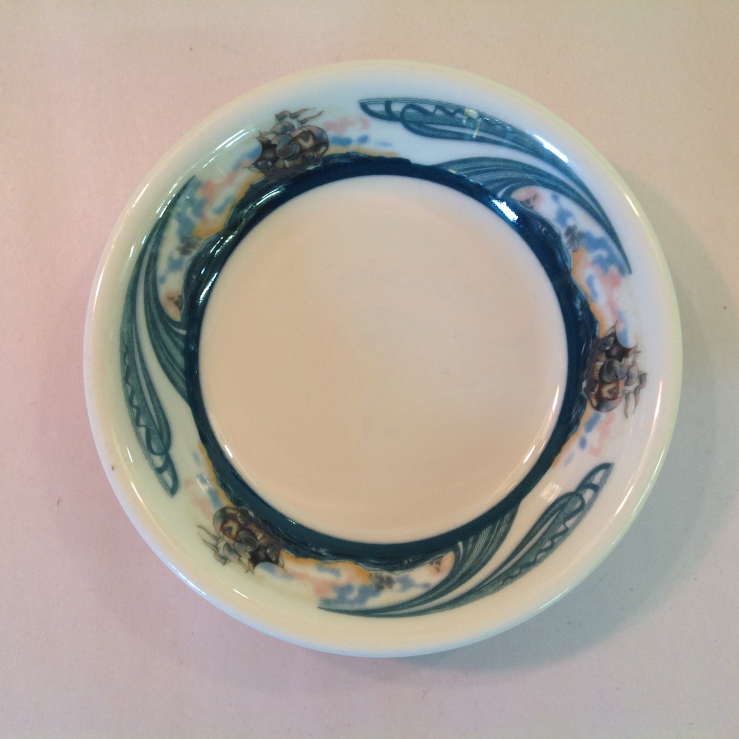 Vintage Detroit Yacht Club Restaurant Ware Sailing Galleon Ship Pattern Berry or Dessert Bowl