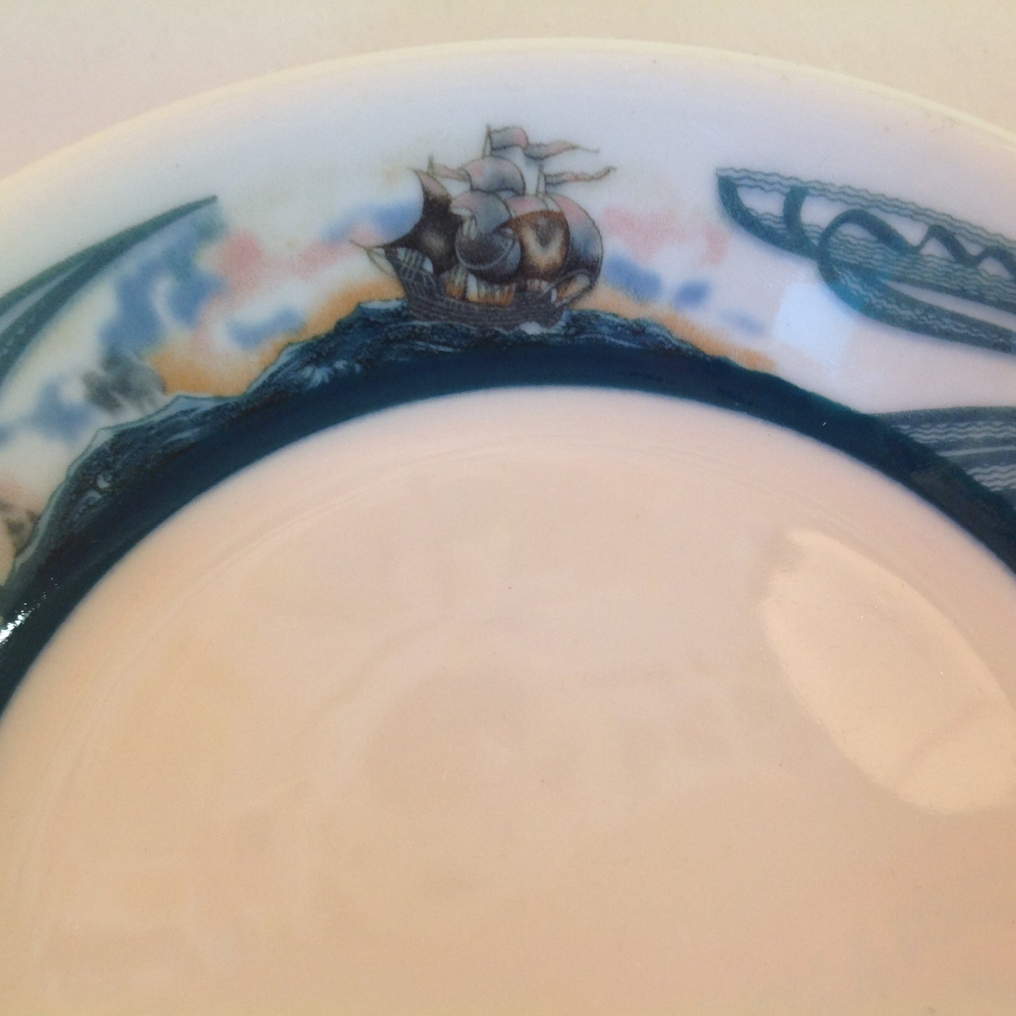 Vintage Detroit Yacht Club Restaurant Ware Sailing Galleon Ship Pattern Berry or Dessert Bowl
