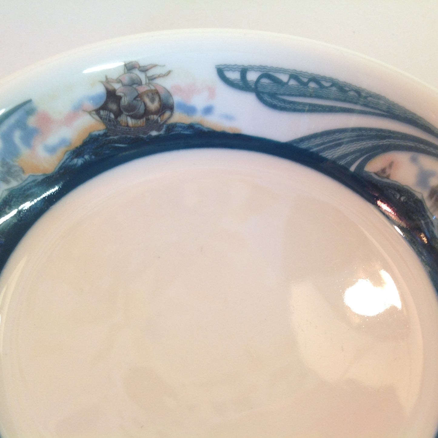 Vintage Detroit Yacht Club Restaurant Ware Sailing Galleon Ship Pattern Berry or Dessert Bowl