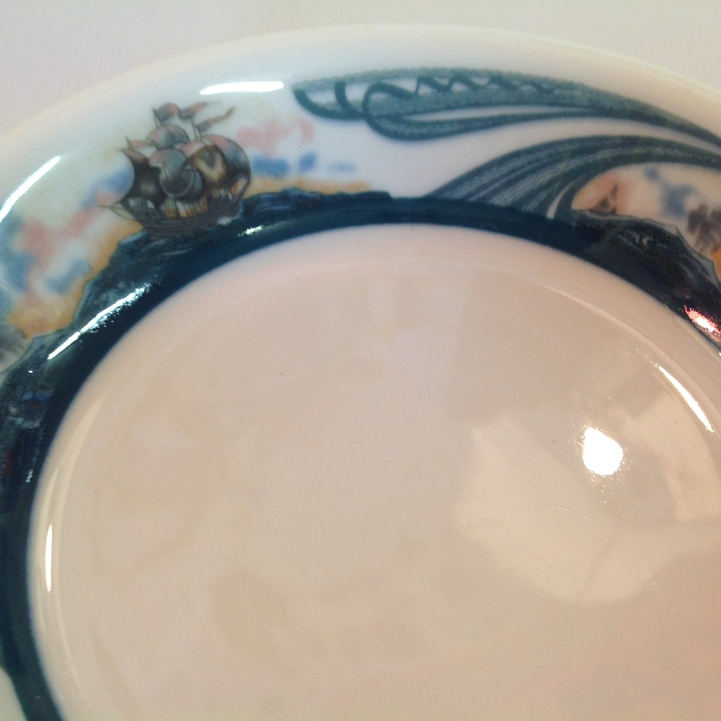 Vintage Detroit Yacht Club Restaurant Ware Sailing Galleon Ship Pattern Berry or Dessert Bowl