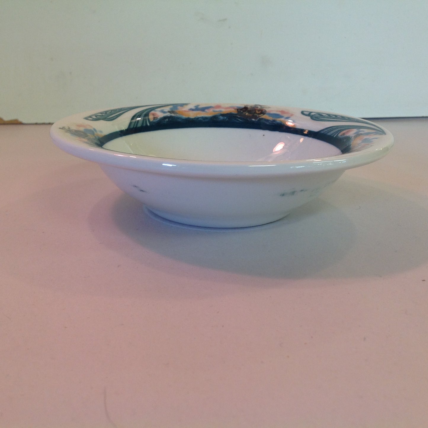 Vintage Detroit Yacht Club Restaurant Ware Sailing Galleon Ship Pattern Soup Bowl