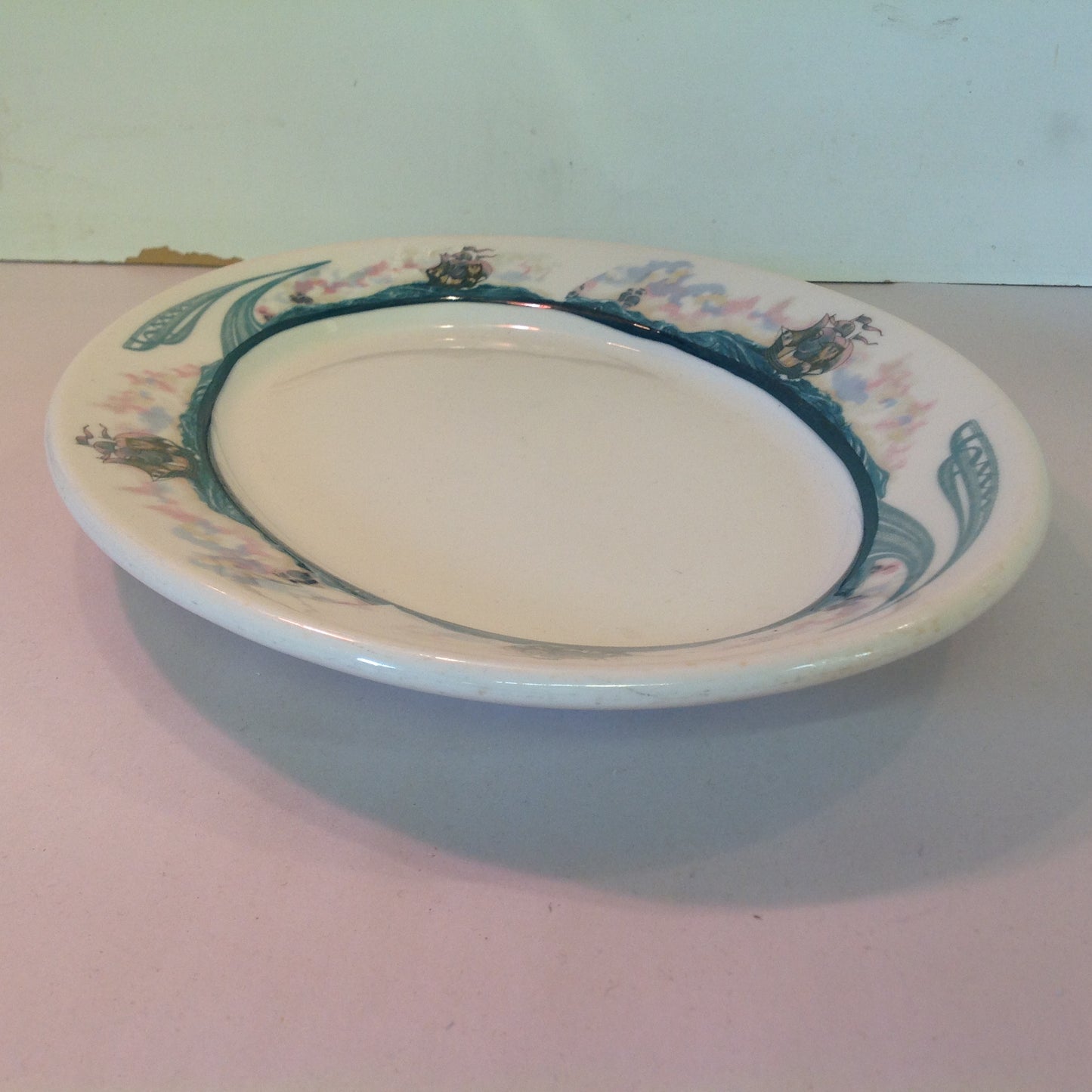 Vintage Detroit Yacht Club Restaurant Ware Sailing Galleon Ship Pattern Dinner Plate