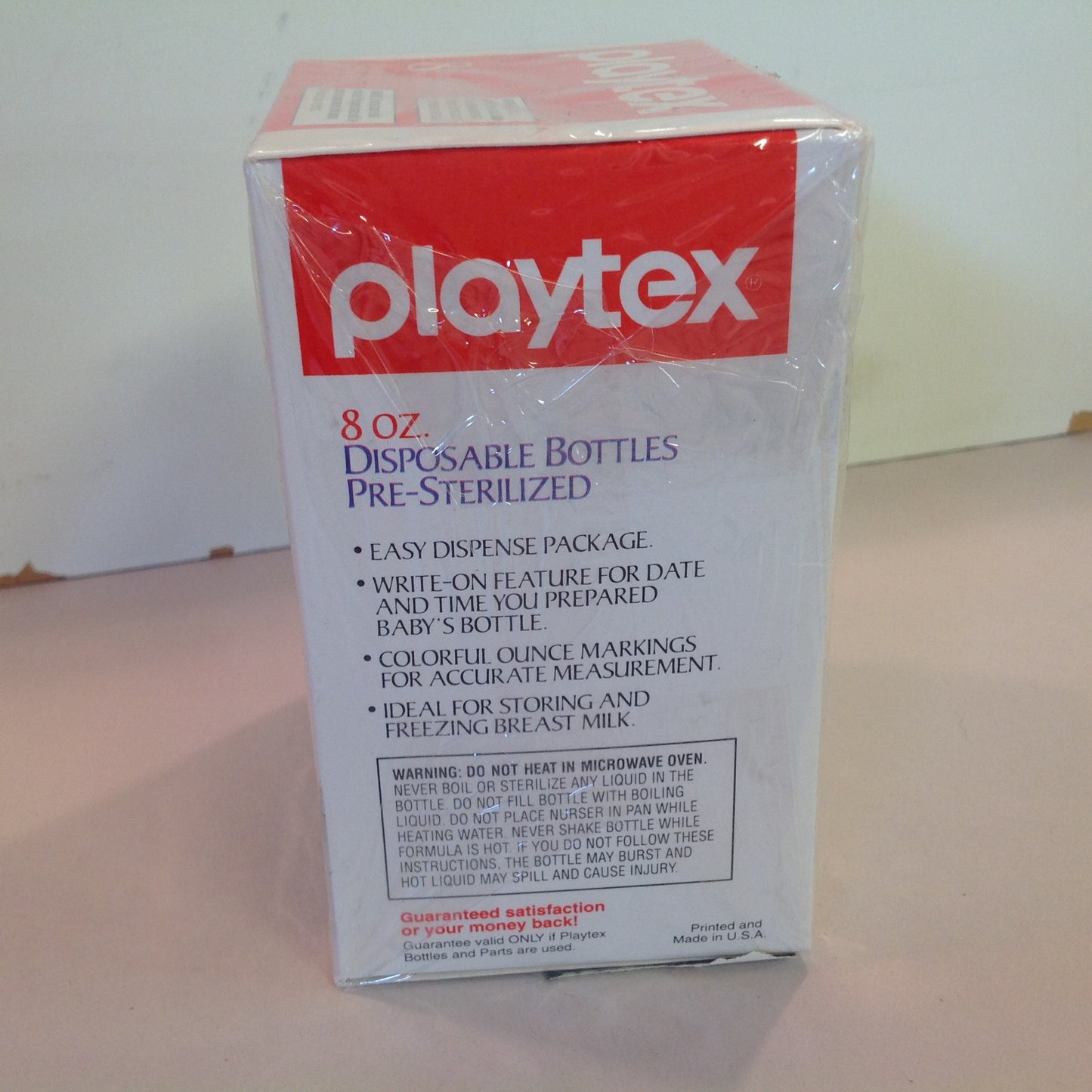 Vintage 1993 NOS Playtex 8 Ounce Pre-Sterilized Disposable Bottles Unused Sealed