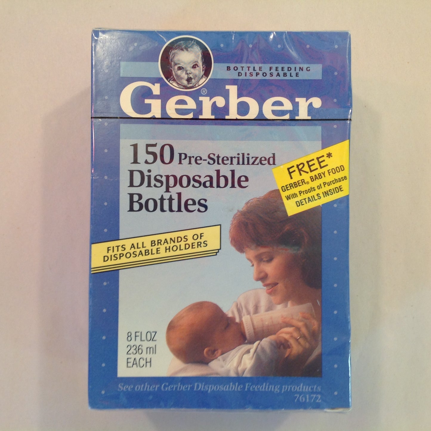 Vintage 1992 NOS Gerber 150 Pre-Sterilized 8 Fl Oz Disposable Bottles Sealed